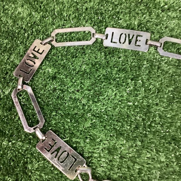 Vintage 60s Hippie LOVE Conch Chain Belt 50\